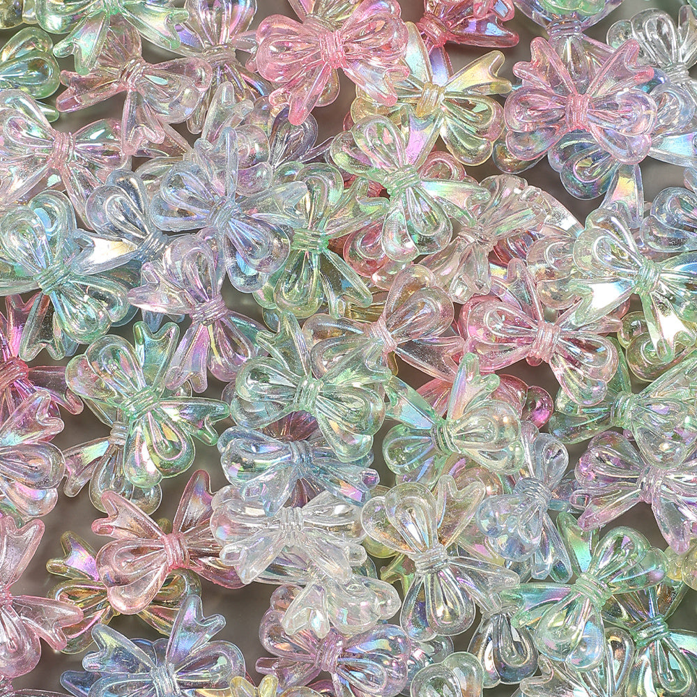 Iridescent Acrylic Bow Beads