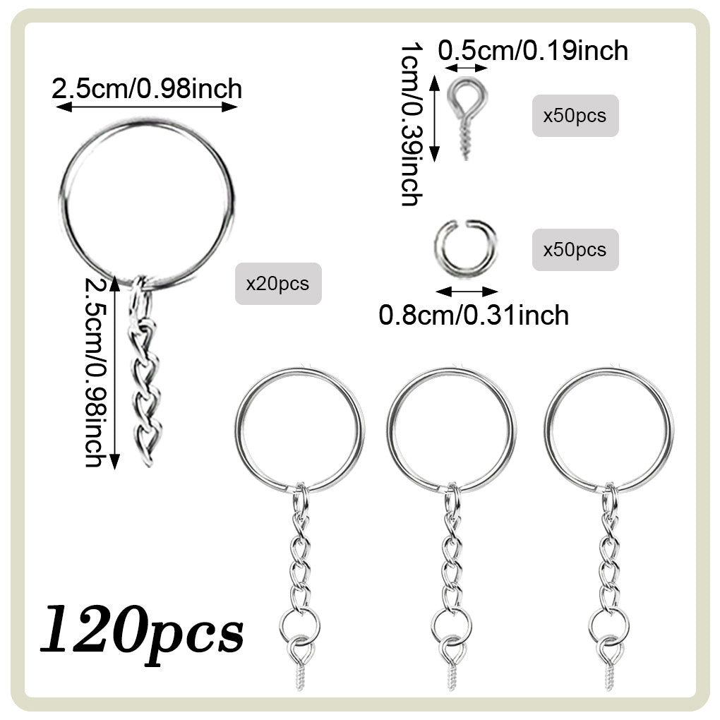 120/250-Piece DIY Keychain Making Supplies Set