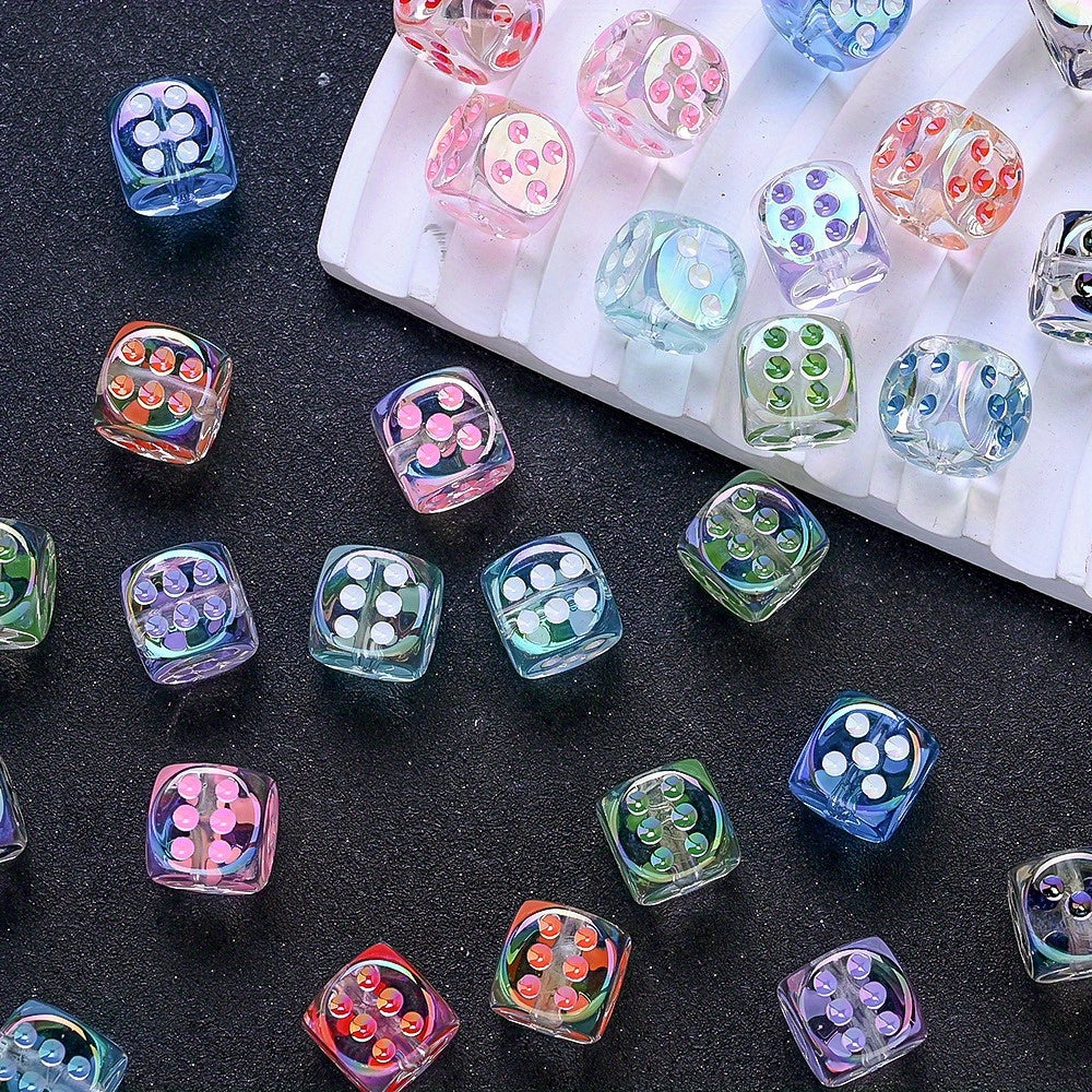 Clear Dice Shape Acrylic Beads