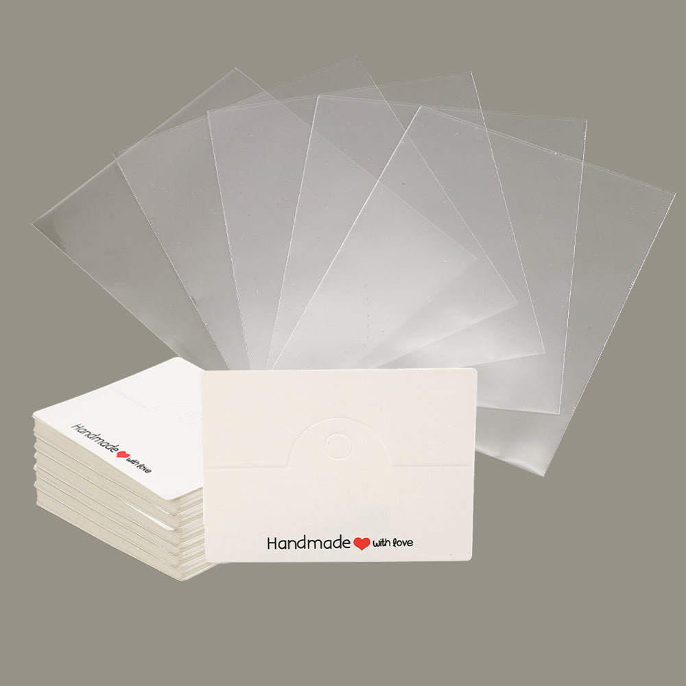 200PCS Handmade Jewelry Packaging Set with Clear Bags & Cards