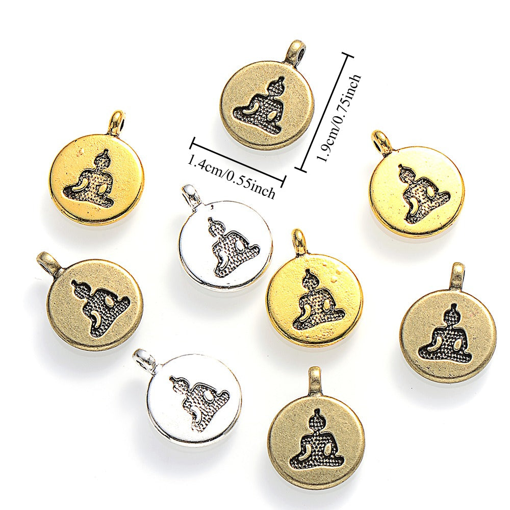 Round Buddha Alloy Pendants