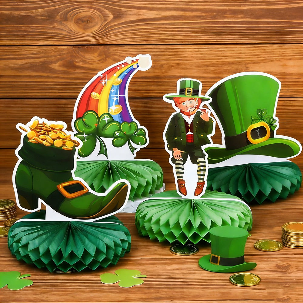 Green Paper Honeycomb Ornaments