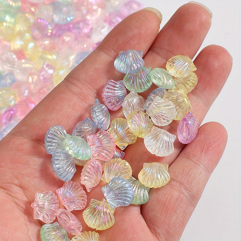Clear Shell Shape Acrylic Beads