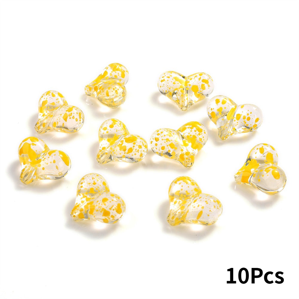 Starry Sky Heart Acrylic Beads