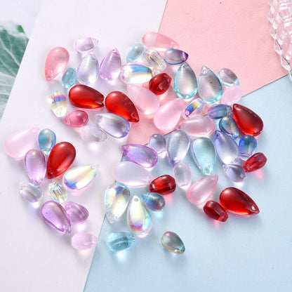 Mixed Water Drop Glass Spacer Beads