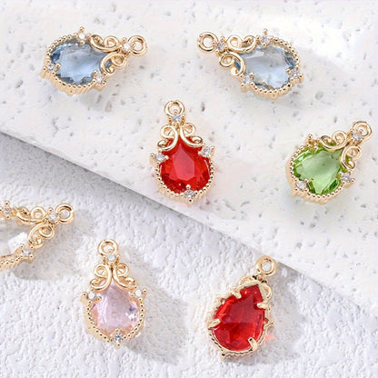 Glass Water Drop Pendant Charms