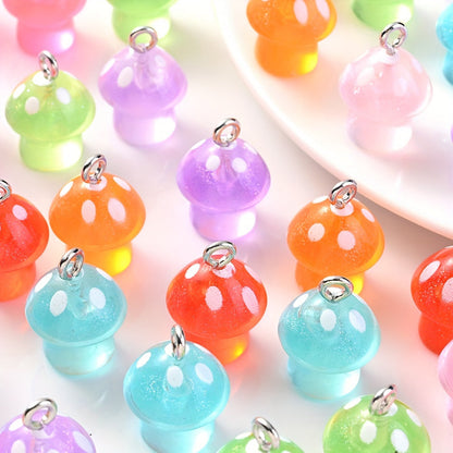 Luminous Mushroom Acrylic Charm Beads