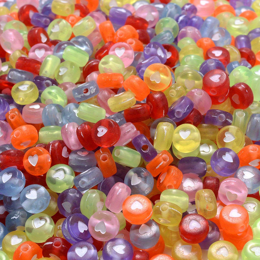 4x7 mm Acrylic Heart Beads