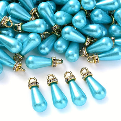 Multicolor Acrylic Imitation Pearl Waterdrop Charms