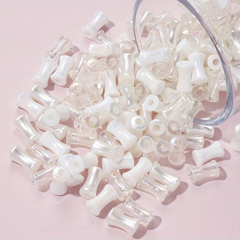 200PCS Mini Bamboo Joint Acrylic Imitation Pearl Spacer Beads