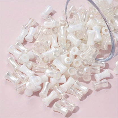 200PCS Mini Bamboo Joint Acrylic Imitation Pearl Spacer Beads