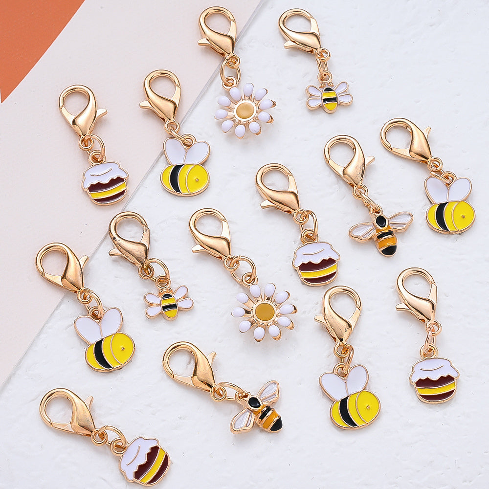 Bee and Daisy Enamel Pendant Charms