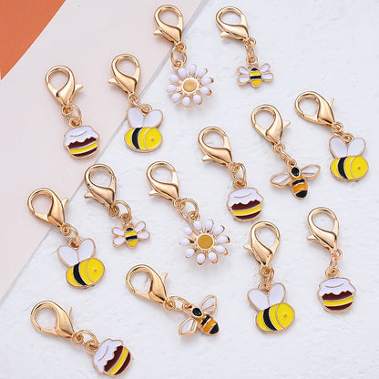 Bee and Daisy Enamel Pendant Charms