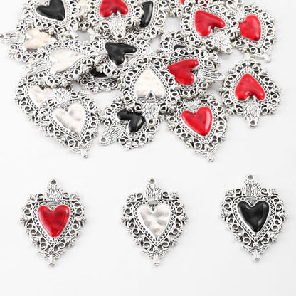 Love & Peach Heart Alloy Hook Charms