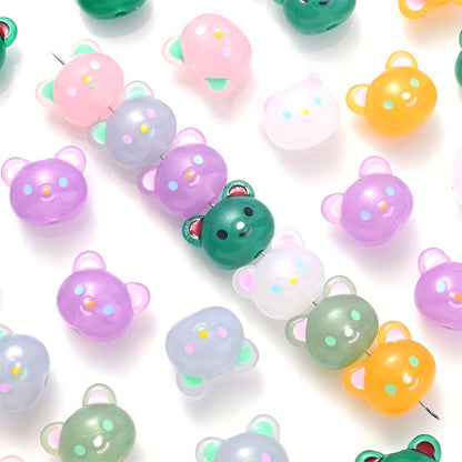 Luminous Bear Head Acrylic Beads