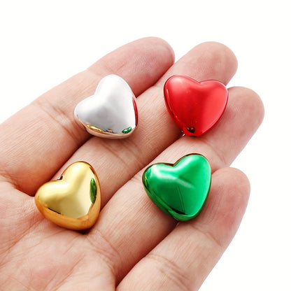 Mixed Color Heart Acrylic Spacer Beads