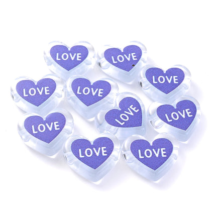 Clear Double Heart Acrylic Beads