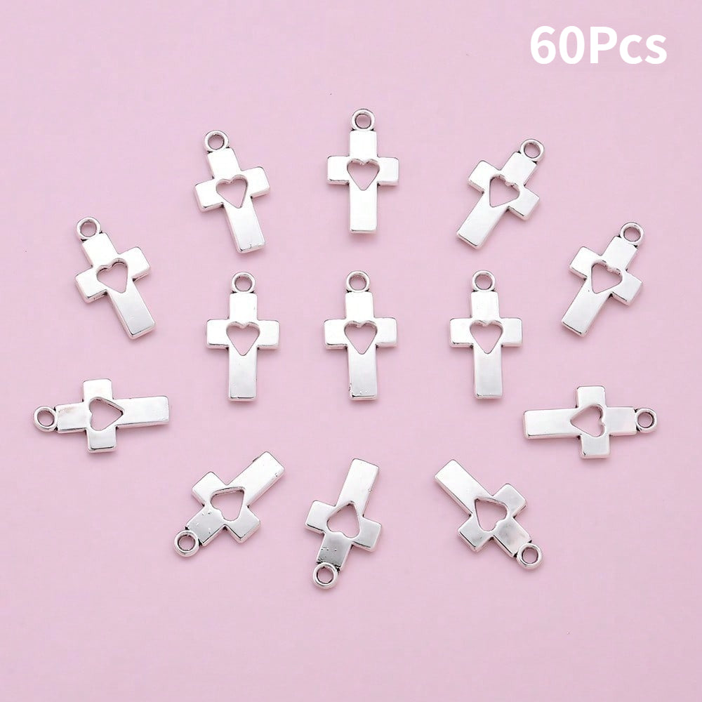Heart Hollow Cross Pendant Charms