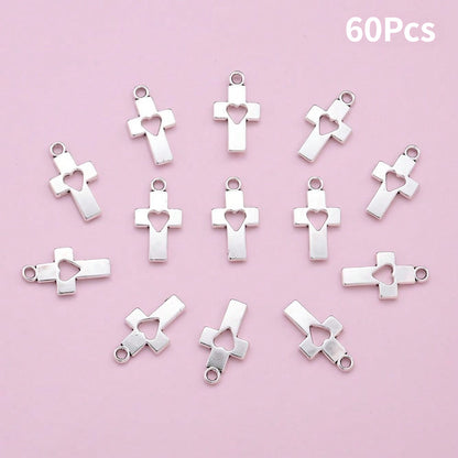 Heart Hollow Cross Pendant Charms