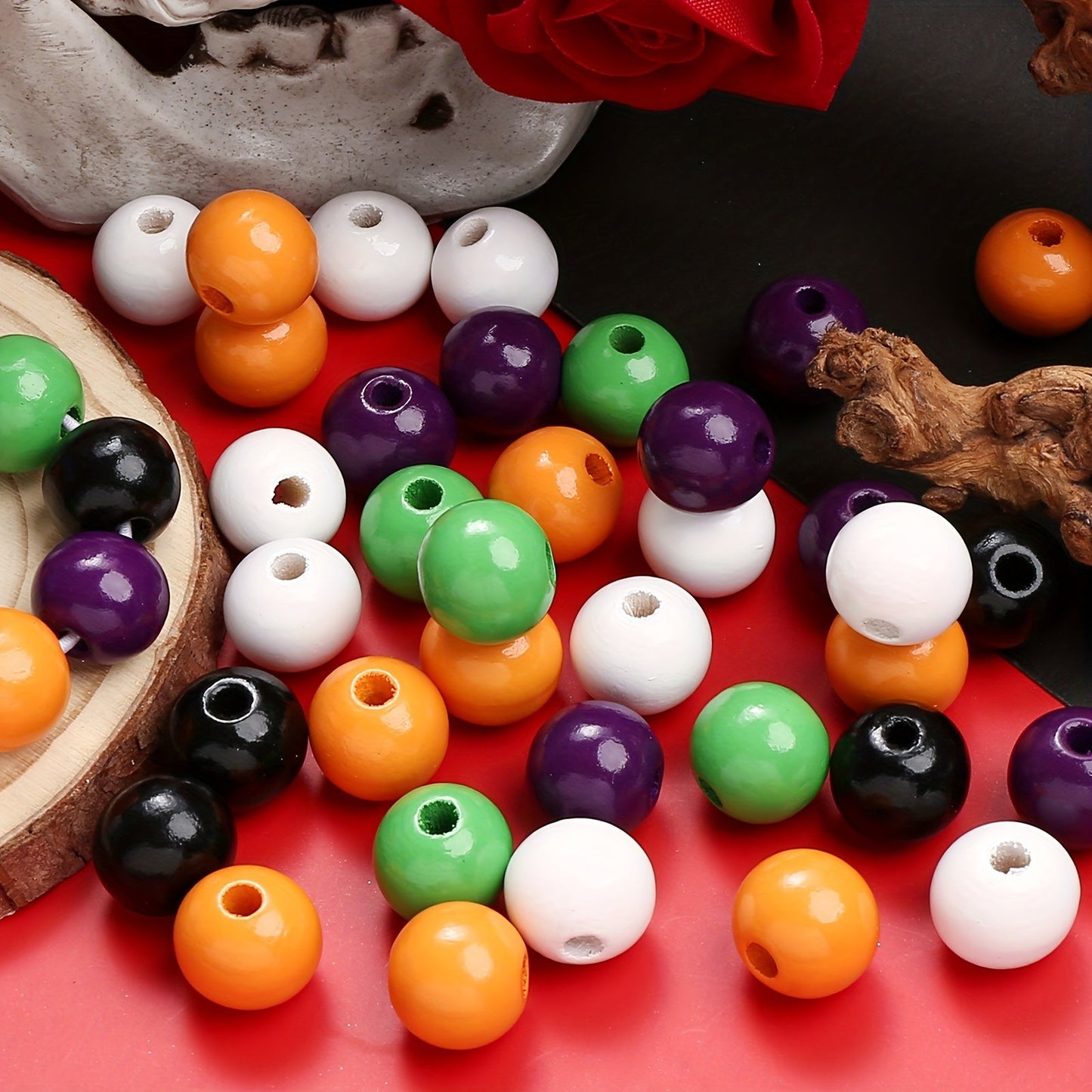 Halloween Wooden Large Hole Beads
