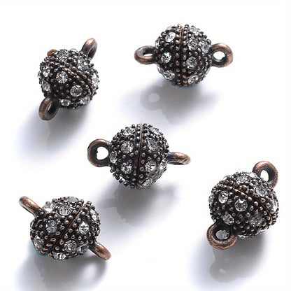 5 Pairs 14×8mm Rhinestone Magnetic Jewelry Clasps
