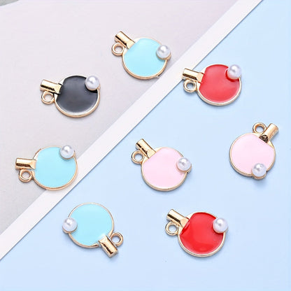 10PCS 12×17mm Colorful Table Tennis Acrylic Pendant Set
