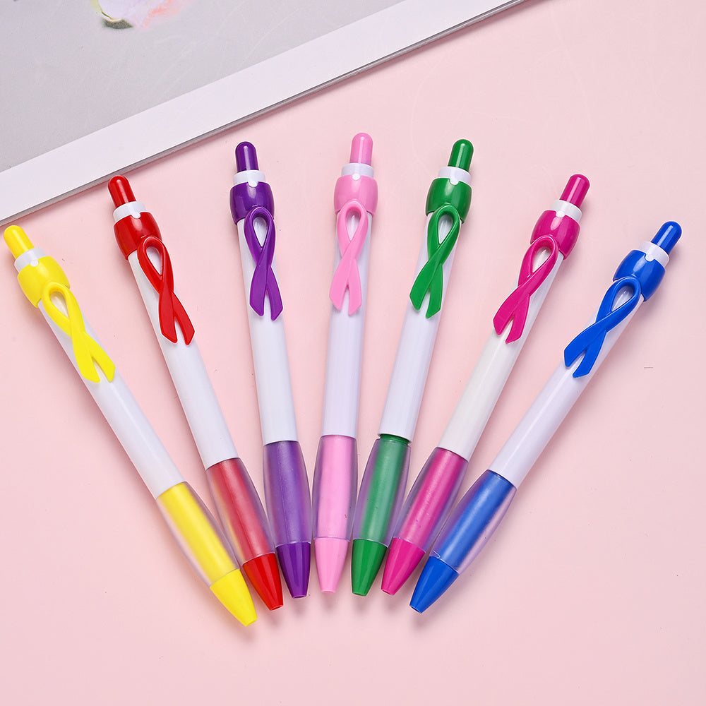 10PCS Pink Ribbon Awareness Ballpoint Pen Set