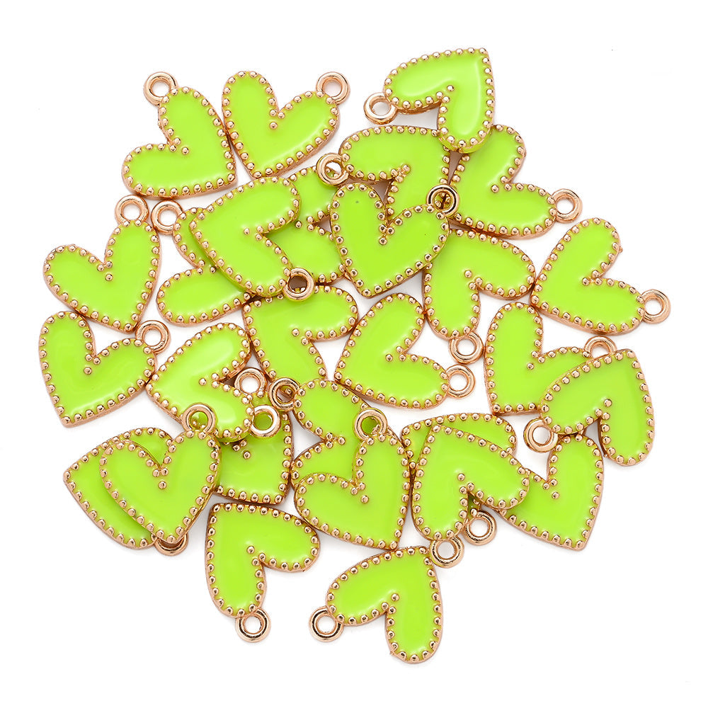 Enamel Heart Pendant Charms