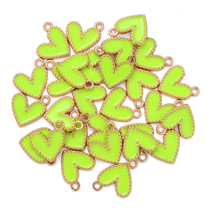 Enamel Heart Pendant Charms