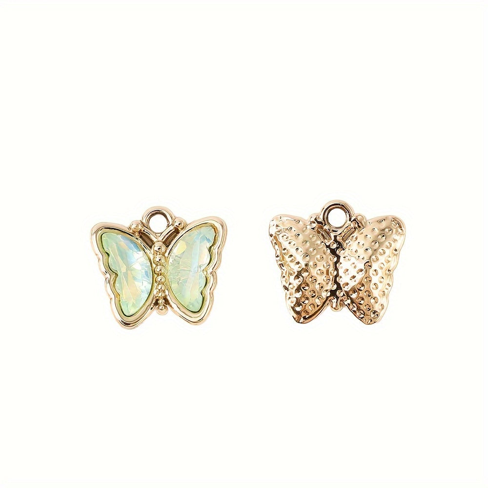 Colorful Alloy Butterfly Pendants