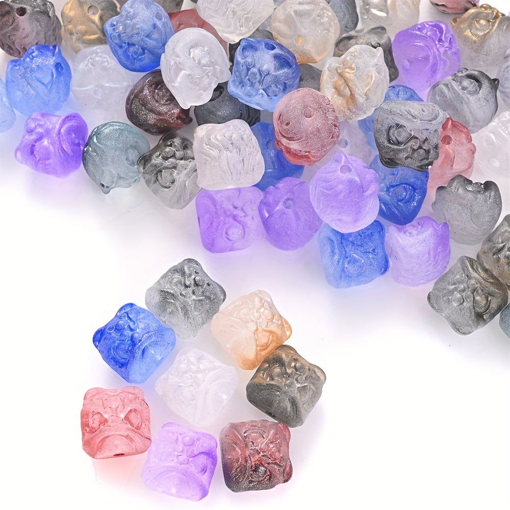 Frosted Lion Head Acrylic Beads