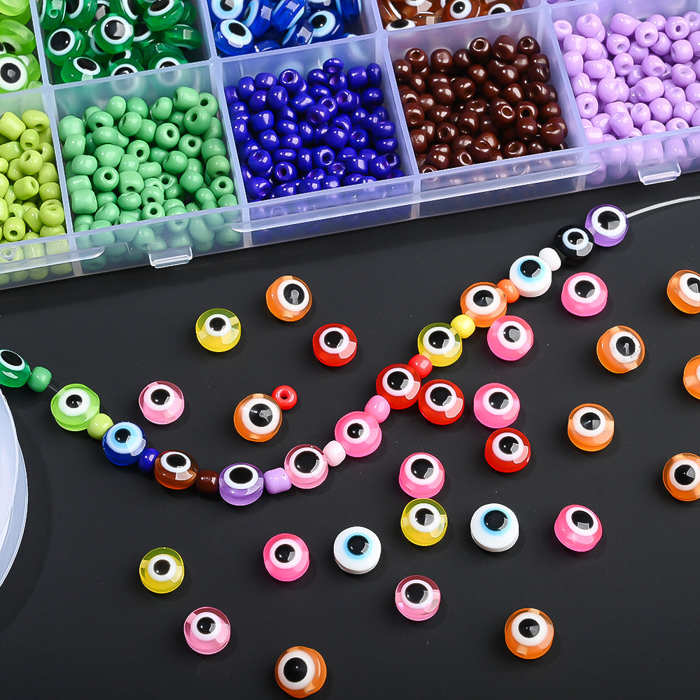 1 Box 24-Grid Evil Eye DIY Jewelry Making Bead Kit