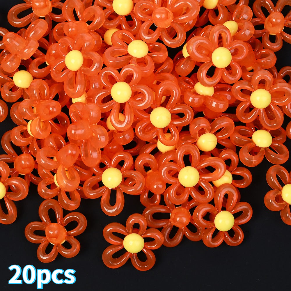 Macaron Color Flower Acrylic Beads
