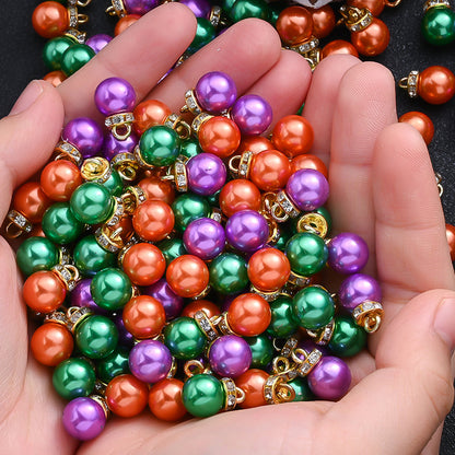 Vibrant Acrylic Charms with Rhinestone Caps