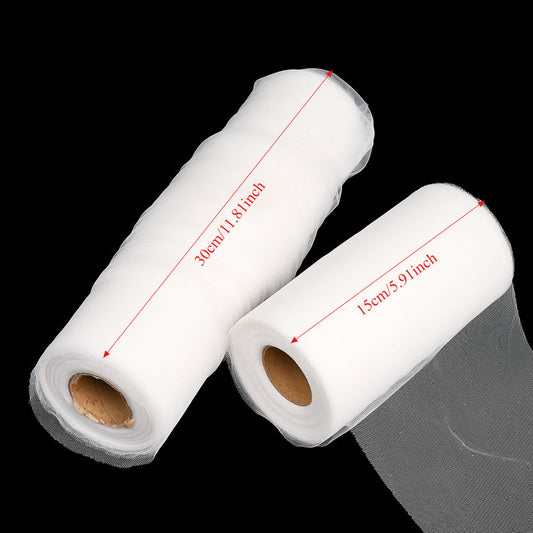 White Transparent Mesh Fabric Roll