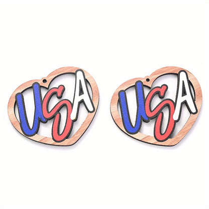 July 4th Patriotic Wooden Chain Charms