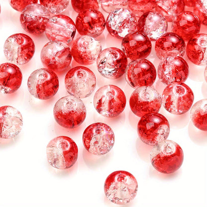 100PCS 8mm Gradient Glazed Flower Bead Set