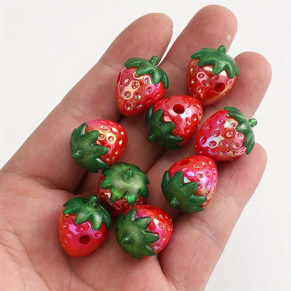 Red Strawberry Acrylic Beads