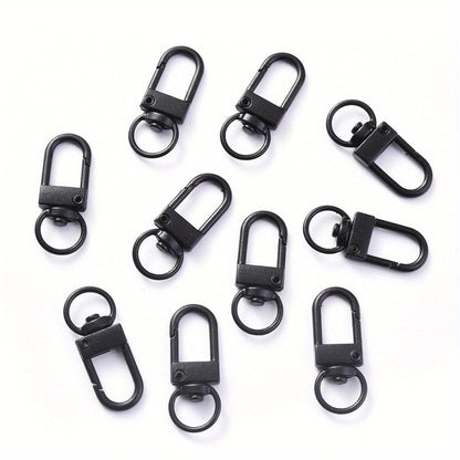 50-Piece Black Metal Swivel Lobster Clasp Set