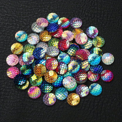 Resin Fish Scale Dome Flatback Embellishments