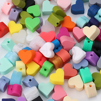 10PCS 13×14mm Love-Shaped Silicone Bead Set