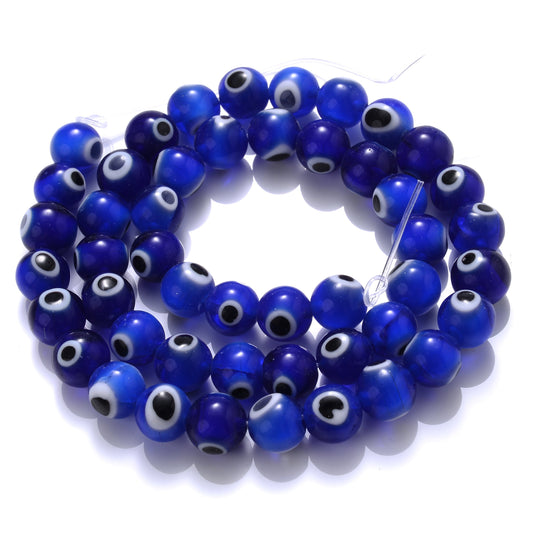 Blue Evil Eye Lamp Round Beads
