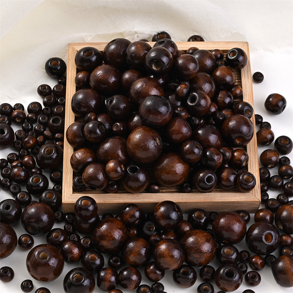 14 mm Brown Natural Wooden Round Beads
