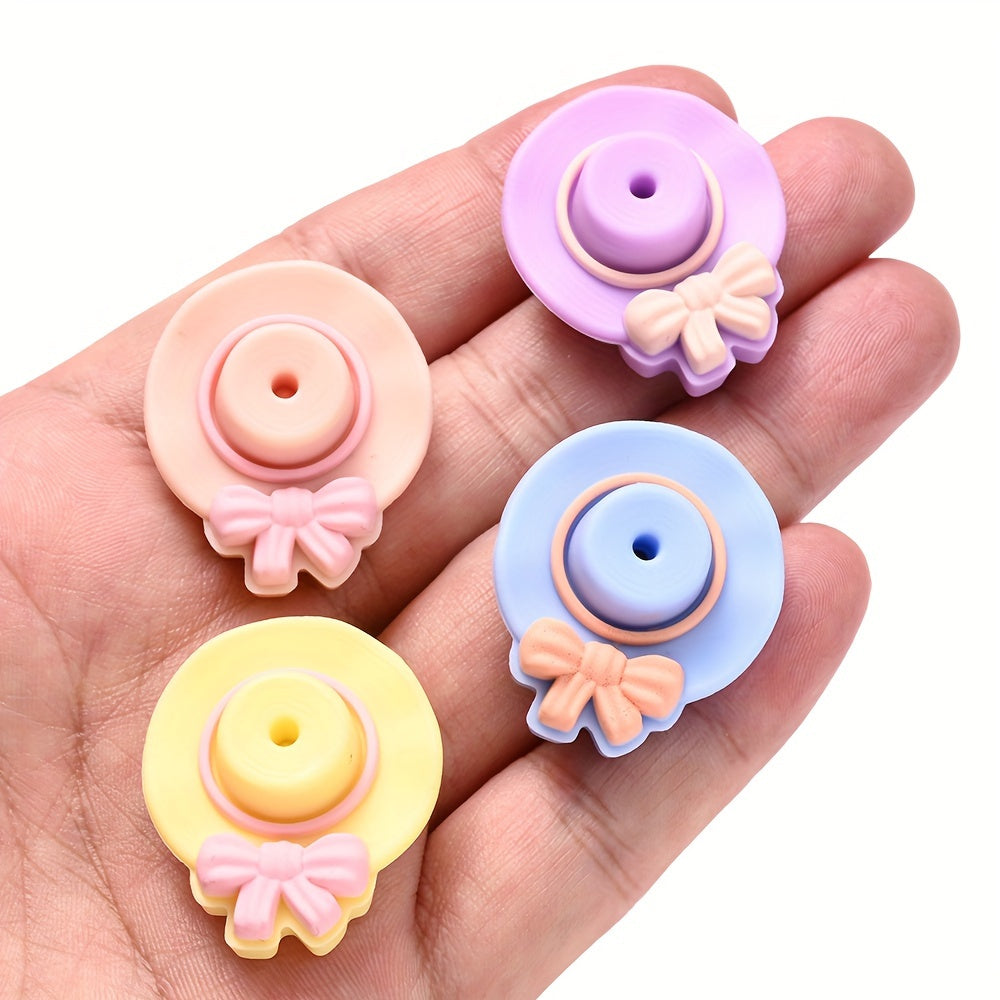 3D Bow Hat Silicone Beads