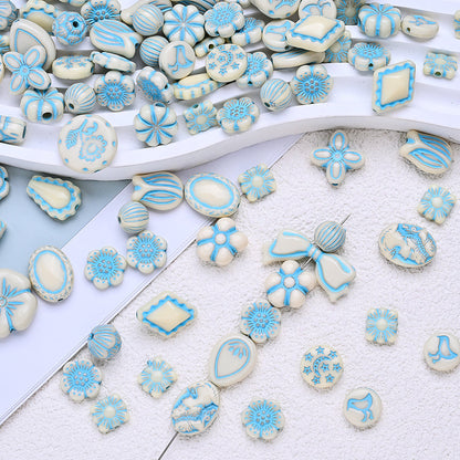 30g/bag Beige Blue Acrylic Decoration Beads