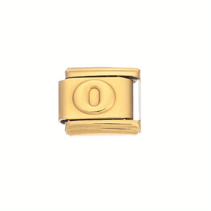 Golden Alphabet Alloy Bracelet Module