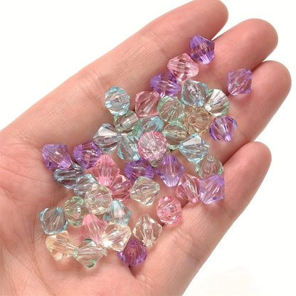100/200PCS 6/8mm Diamond-Shaped Acrylic Bead Set