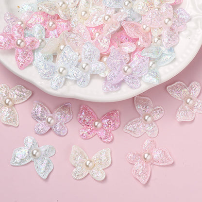 2x2.4 cm AB Pearl Butterfly Patches