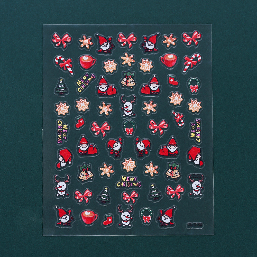 Christmas 5D Relief Nail Art Stickers