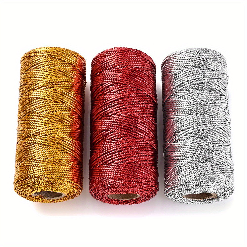 Gold Silver Red Braided Thread